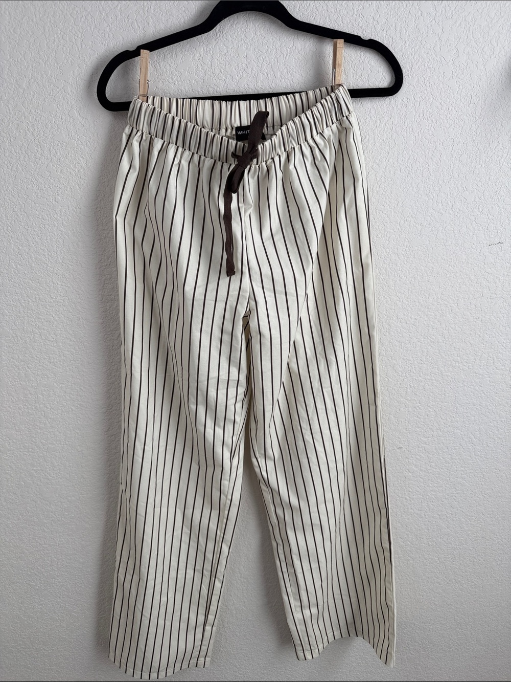 White Fox Boutique Pinstripe Drawstring Pants - Size S